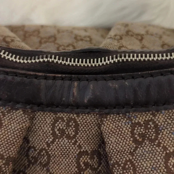 Authentic GUCCI Sukey Shoulder Hand Bag GG Canvas Leather 232955 Brown 4644J - Picture 9 of 12